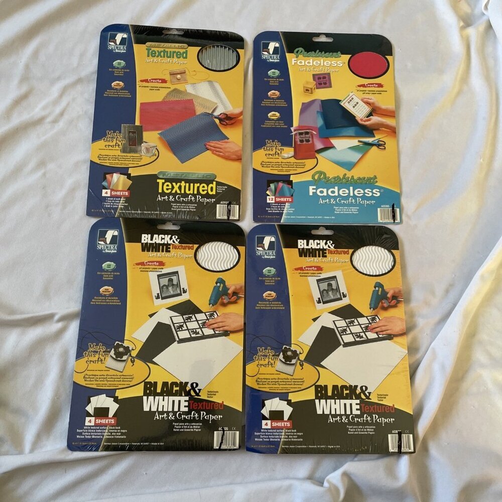 Metallic Textured & Fadeless Art & Craft Paper Sets  4 Packs